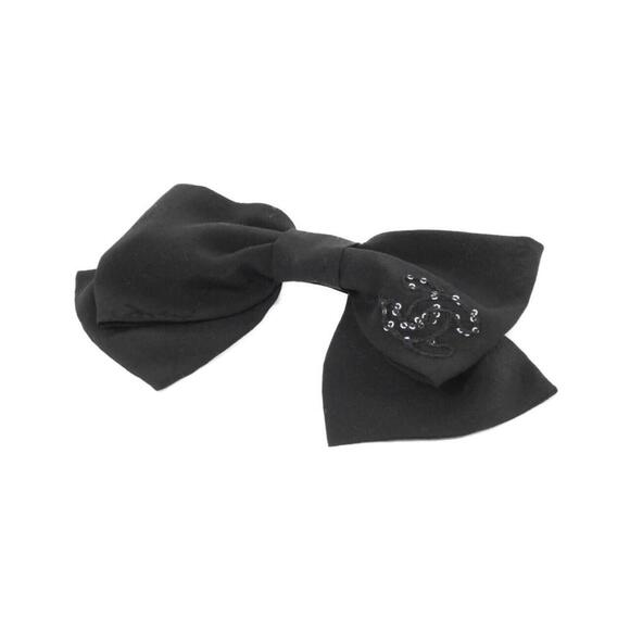 CHANEL Black Silk Barrette 10cm x 18cm / 3.93'' x 7.08'' - Picture 1 of 4